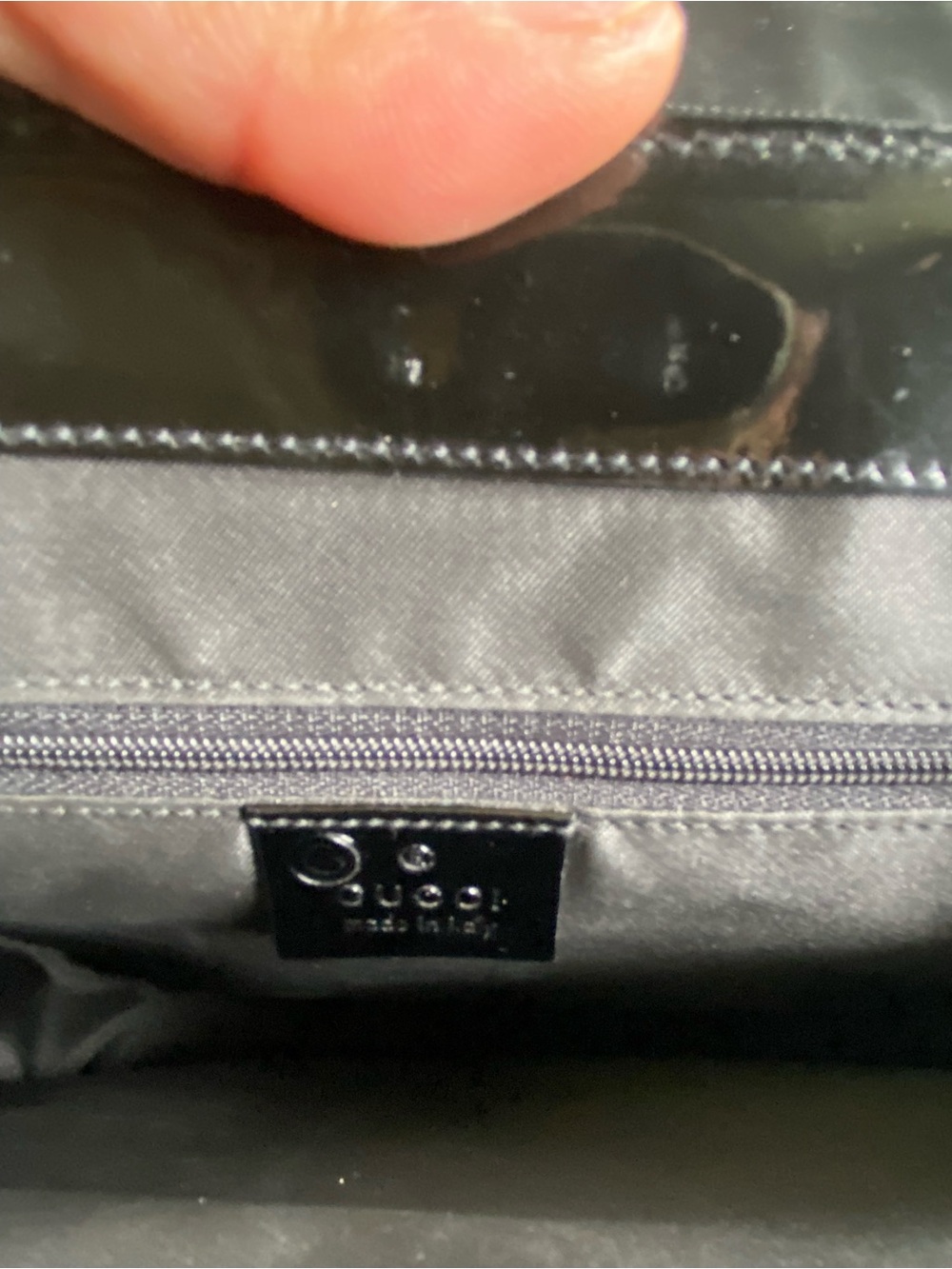 Gucci Black Patent Leather Satchel with Bamboo Handles - Picture 7 of 12